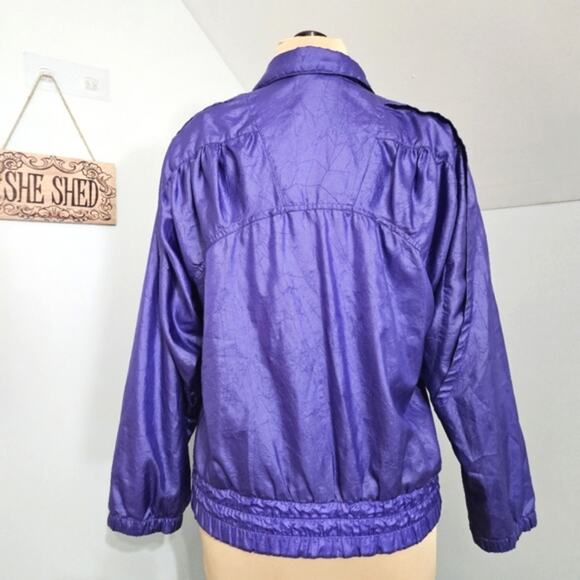 Adidas Purple Wind Breaker Athletic Purple Zip Up Jacket Size Medium - Picture 2 of 15